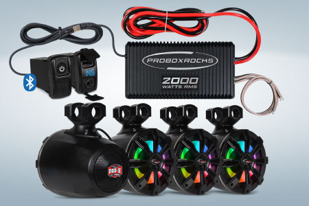 2000 W Off-Road Audio Amplifier and Tower Speaker Kit